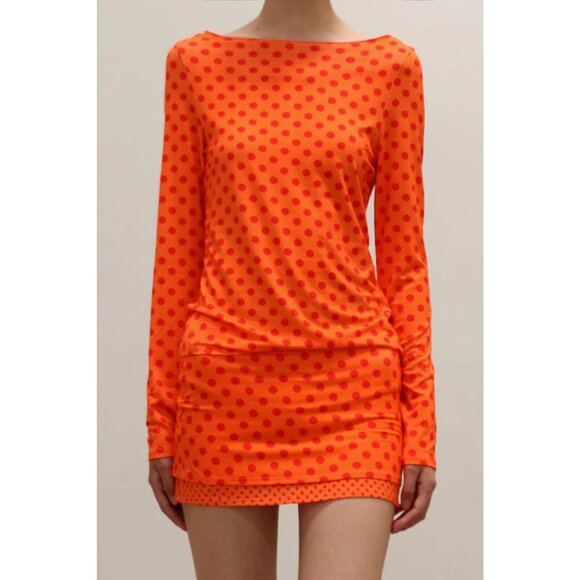 Miaou Amelia Top in Red Polka Dot Small New Womens Long Sleeve Tee - Picture 15 of 16